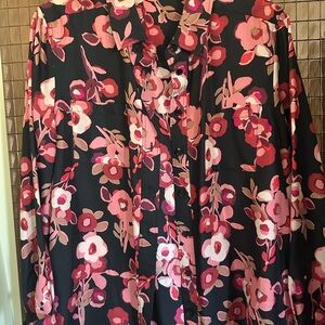 Kate Spade Pink and Red Floral Blouse